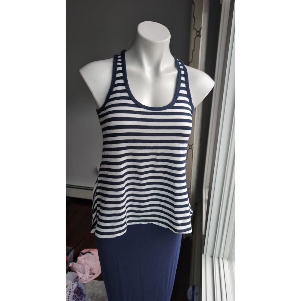 Rag + bone striped sleeveless split back top x small